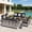 Black, variant on MEISSALIVVE 3 Piece Outdoor Swivel Rocking Chairs, Patio Furniture Bistro Set with 360° Wood Armrests Swivel Glide Chairs and Side Table for Deck Yard and Poolside (Blue)