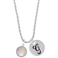 thumbnail image 1 of Delight Jewelry Silvertone 13.5mm Round Locket Silvertone Script Initial Disc - G - Charm Necklace, 20"+3", 1 of 4