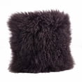 thumbnail image 2 of SARO LIFESTYLE 100% Wool Mongolian Lamb Fur Throw Pillow with Poly Filling, 20", Grey, 2 of 4