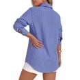 thumbnail image 5 of Fantaslook Striped Button Down Shirts for Women Classic Long Sleeve Collared Office Work Blouses Tops, 5 of 12