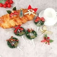 thumbnail image 2 of OUSITAID 5Pcs Christmas Fruit Fork Wreath Leaf Christmas Tree Decor Cake Plugin Toothpick Party Decor, 2 of 6