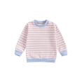thumbnail image 1 of Gupgi Chandail en Molleton Unisexe pour Enfants Garçon Fille Pull Rayé à Manches Longues Col Rond, 1 of 9