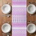thumbnail image 6 of Purple Pink Boho Table Runner - 70 Inch Long, Kitchen Dining Table Runner Dresser Scarves, Vintage Ethnic Tribe Abstract Art Farmhouse Decor for Coffee Tables Wedding Party Banquet, 6 of 8