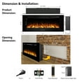thumbnail image 4 of PuraFlame EF173B 50" Recessed Electric Fireplace, Flush Mounted for 2x6 Stud, Log Set & Crystal, 1500W, Black, 4 of 6