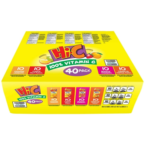 HiC Fruit Drink Variety Pack, 6 Fl. Oz., 40 Count