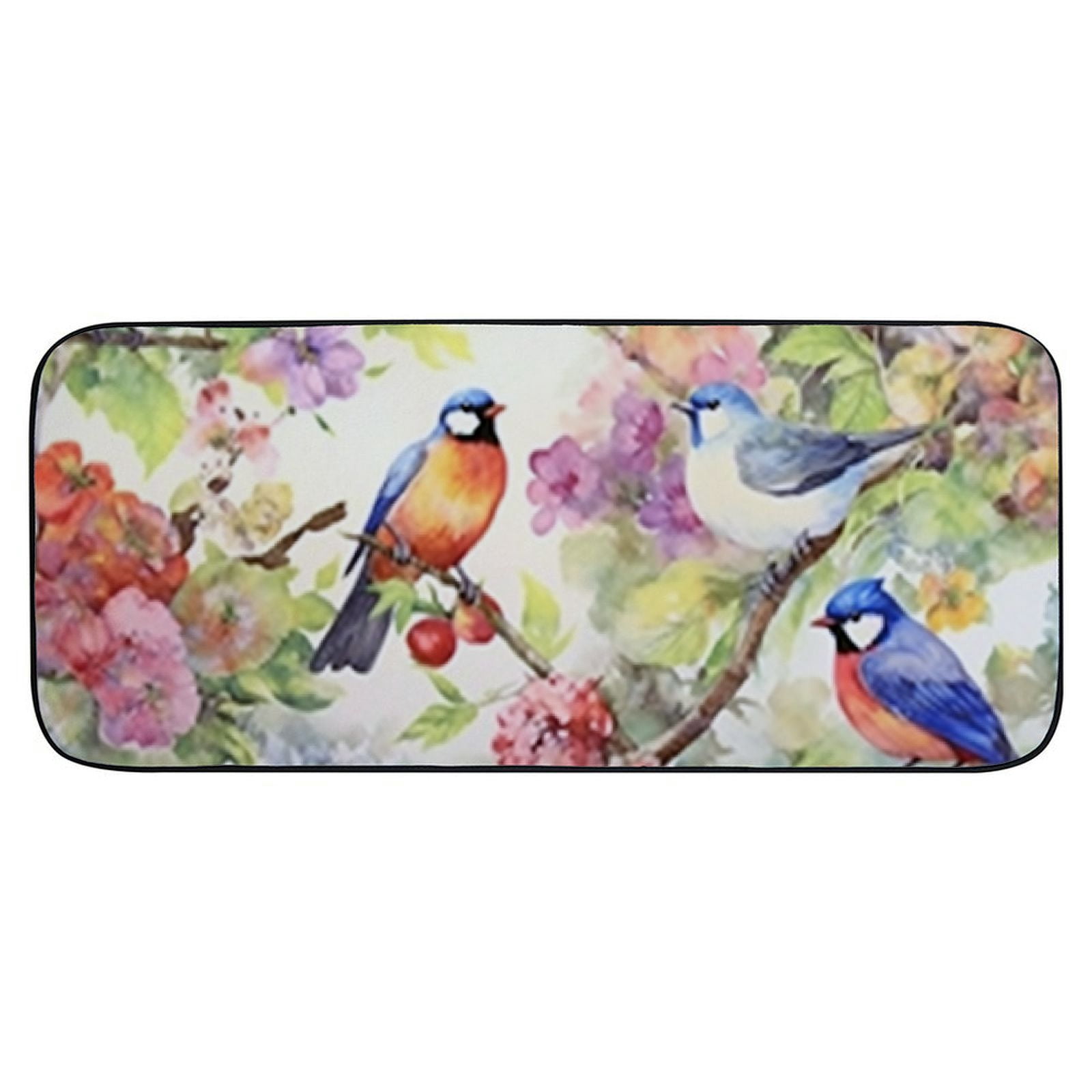 PHYHOO Doormat Colorful Birds and Flowers Non-Slip Indoor Entryway Door Mat (Rubber Backing) 19.68*47.24 in