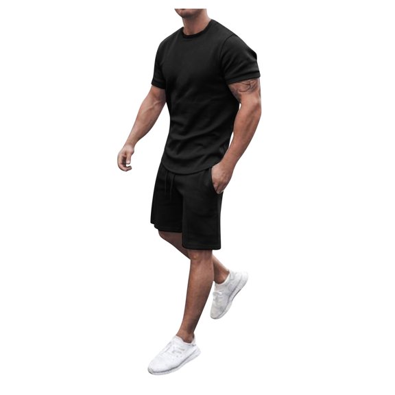 Men's Shirt SuitsSummer 2-Piece Beach Short Sleeve Shirtss & Shorts Pants Sets