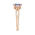 thumbnail image 3 of ANGARA Natural Oval 1.25 ct Tanzanite Split Shank Ring with Trio Diamonds in 14K Rose Gold for Women (Size-8x6mm) | December Birthstone, Anniversary, Jewelry Gift for Women | Natural Tanzanite Ring, 3 of 9