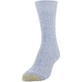 thumbnail image 2 of Gold Toe Women's Recycled Soft Cable Crew Socks, 2 Pairs, Washed Blue, Peacoat, Shoe Size: 6-9, 2 of 4