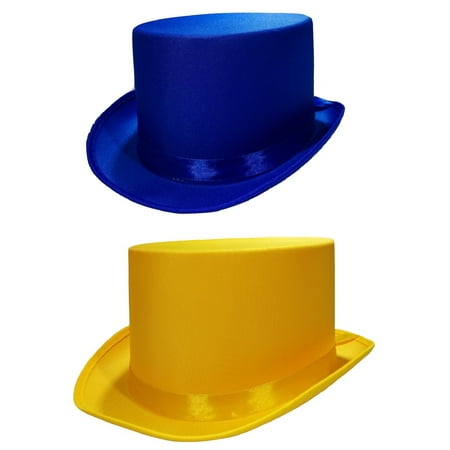 Tuxedo Silk Satin Top Hat Roaring 20s Blue Yellow Formal Costume Magician