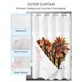thumbnail image 2 of No Hook Cloth Fabric Shower Curtain with Snap in Liner, Orange Red Maple Leaf Waterproof Shower Curtains Set with See Through Top Window, Hello Fall Watercolor Bath Curtains Shower 72"x96", 2 of 6