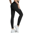 thumbnail image 6 of TWZH Women Solid Color Rib-Knit High Waist Stretchy Workout Yoga Legging, 6 of 7