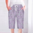 thumbnail image 2 of Mujeres Pantalones Cortos Casual Pata Recta Cordón Cintura Elástica, Suelta Y Cómoda Mujer Pantalones Cortos con Bolsillos, 2 of 5