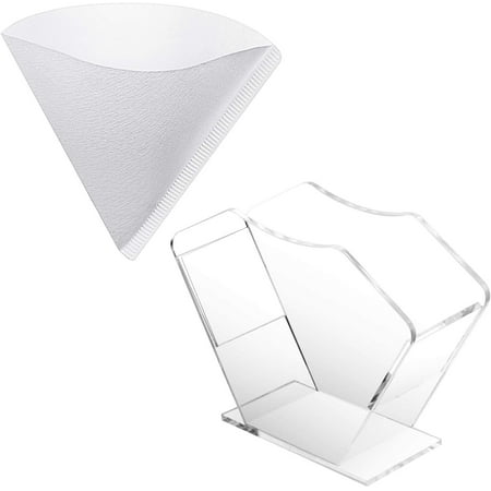 Coffee Filter Holder Stand - Stainless Steel Storage Rack For Cone, Square & Flat-Bottom Filters