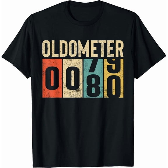 Funny 80 Years Old Oldometer Vintage 80th Birthday Odometer T-Shirt Gift New