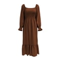 thumbnail image 1 of Vestido informal de verano para mujer, escote cuadrado con volantes, cintura alta, vestidos de cóctel para fiesta, regalo para mujer, 1 of 6