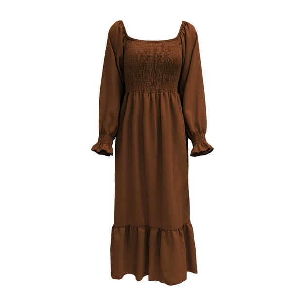 Vestido informal de verano para mujer, escote cuadrado con volantes, cintura alta, vestidos de cóctel para fiesta, regalo para mujer