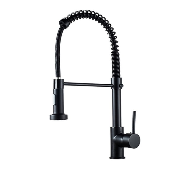Deck Mounted Flexible Kitchen Faucets Pull Out Mixer Tap Black Hot Cold Kitchen Faucet Spring Style With Spray Mixers Taps ,Built To Last