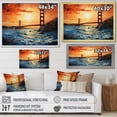 thumbnail image 4 of Designart "Golden Gateway Orange Bridge II" Bridges Floater Framed Wall Art Living Room, 4 of 7