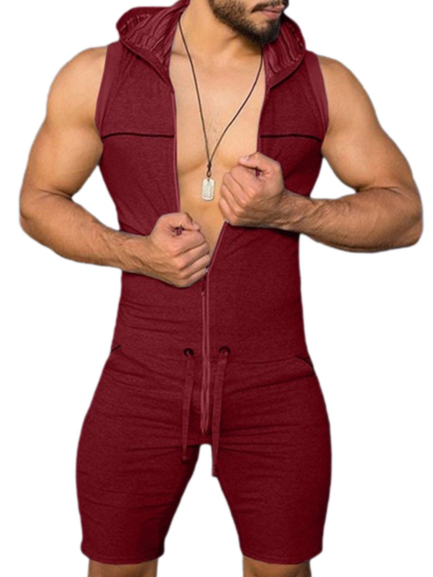 Details about   Men Sleeveless Casual Pants GYM Sport Jumpsuit Overalls All IN One Rompers Pants 