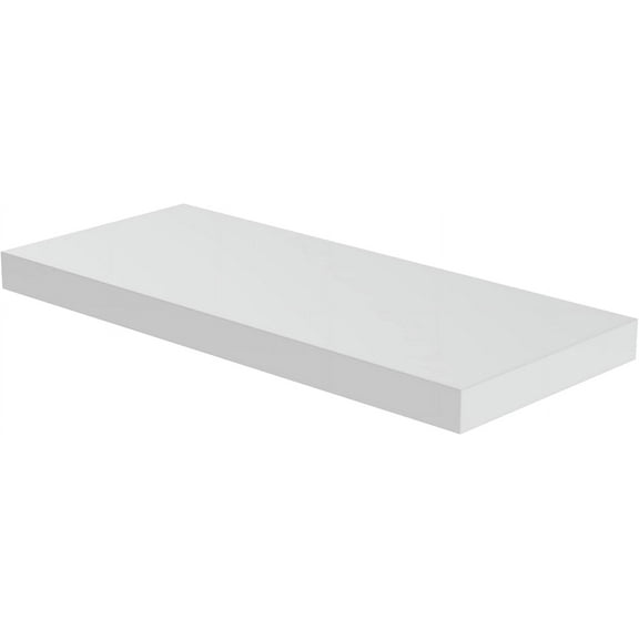 Floating Shelf, Set of 1 Wall Shelf, 24 in W x 12.75 in D x 2 in H Wooden Floating Wall Shelf with Invisible Brackets for Living Room/Bedroom/Bathroom/Kitchen Storage and Decor, White