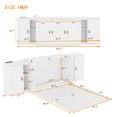thumbnail image 2 of Full Size Murphy Bed,  Wooden Platform Bed with Shelves, Drawers and USB Port, Foldable into Cabinet, for Bedroom/Living Room, White, 2 of 7