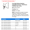 thumbnail image 2 of Front Right Window Regulator - Compatible with 2013 - 2020 Nissan Pathfinder Sport Utility 2014 2015 2016 2017 2018 2019, 2 of 2