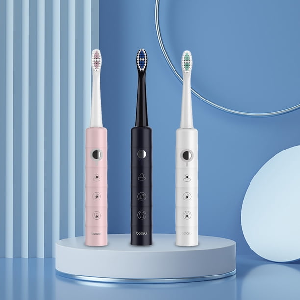 Cepillo de dientes eléctrico con 4 cabezas para adultos y niños, impermeable IPX7, 6 modos y temporizador inteligente de 2 minutos, recargable USB