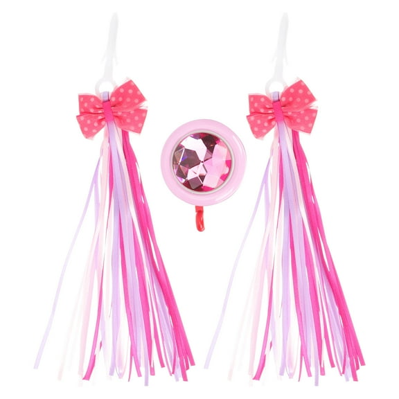 NICEXMAS 1Set Durable Bike Handlebar Ribbon and Bell Kit Assorted Colors for Scooter Decor