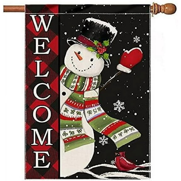 2 pcs Double Sided Garden flag, 11.8 x 17.7 Inch Outdoor Christmas Welcome Decor for Garden and Yard