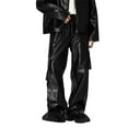 thumbnail image 2 of Hfolob Pants For Men Men's Street Fashion Overalls Long Pants Loose Hop Handsome Personality Straight Leather Pants Outdoor Pants, 2 of 7