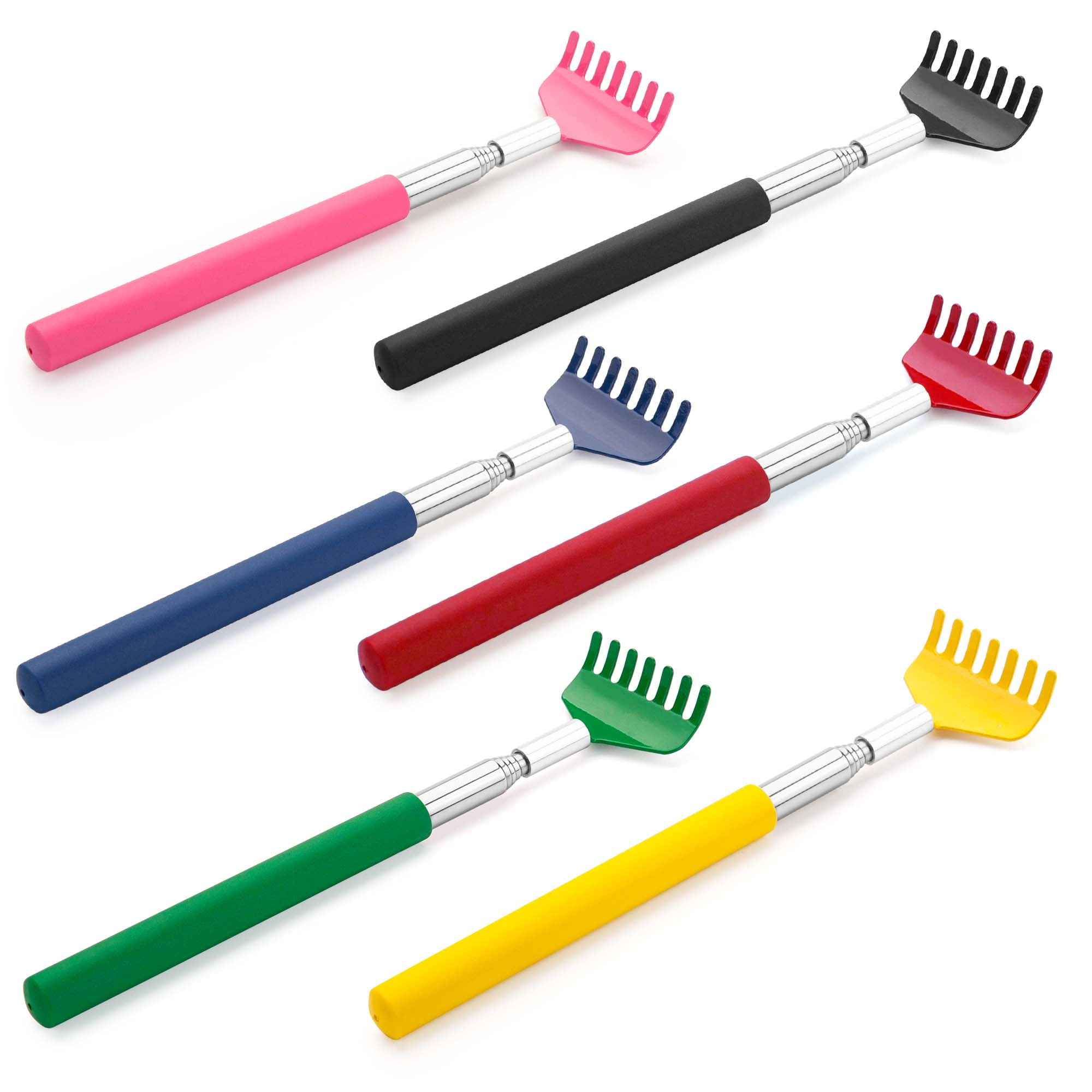 Vorspack 6 Pack Back Scratcher for Men Women, Extendable Telescoping Metal Back Scratchers for Adults, Multi-Colored