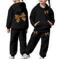 thumbnail image 2 of CONZONE Toddler Girls Sweatsuits 2Pcs Sets Bow Graphic Hoodies Jogger Sweatpants Outfits Fall Winter Clothes for Girls, 2 of 7