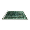 thumbnail image 2 of Ahgly Company Machine Washable Indoor Rectangle Persian Turquoise Blue Traditional Area Rugs, 4' x 6', 2 of 4
