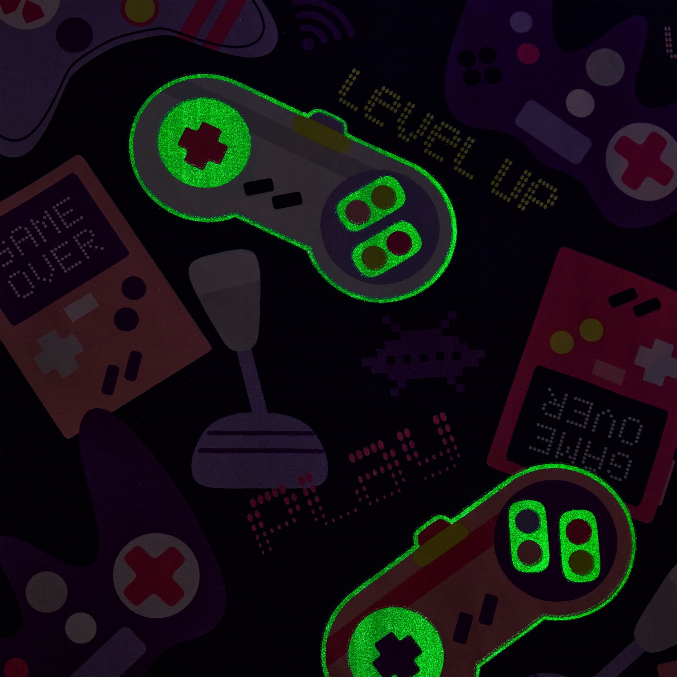 Your Zone Pink Gamer Glow in the Dark Kids Nap Mat, 24" x 70"