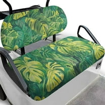POLERO Golf Cart Seat Covers for Ezgo Txt Ordinary Seats, Green Monstera Palm Leaves Print Universal Front Seat Cover Set for Golf Cart Accessories All Seasons Breathable Washable