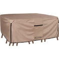 thumbnail image 3 of ULTCOVER Funda rectangular para mesa de patio resistente – Lona resistente 600D impermeable para mesa de comedor y sillas de exterior, funda para muebles de uso general, tamaño 111 pulgadas de largo x, 3 of 4