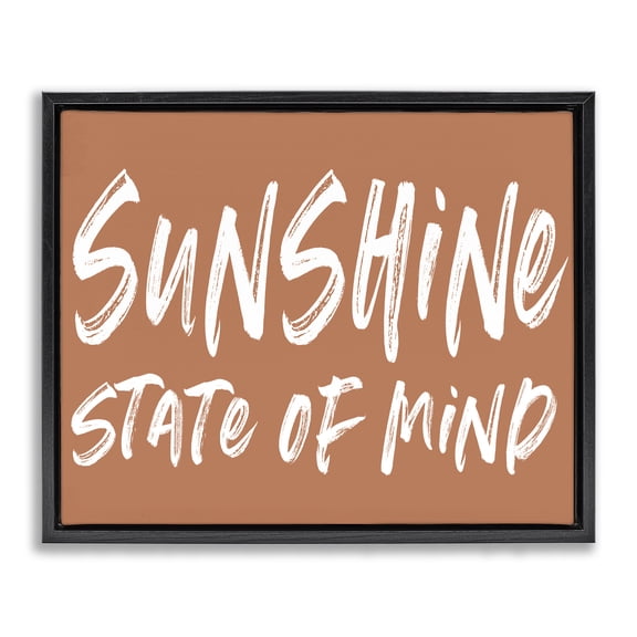 Summery Sunshine State Of Mind Black Framed Floater Canvas Wall Art, design by Lettered and Lined