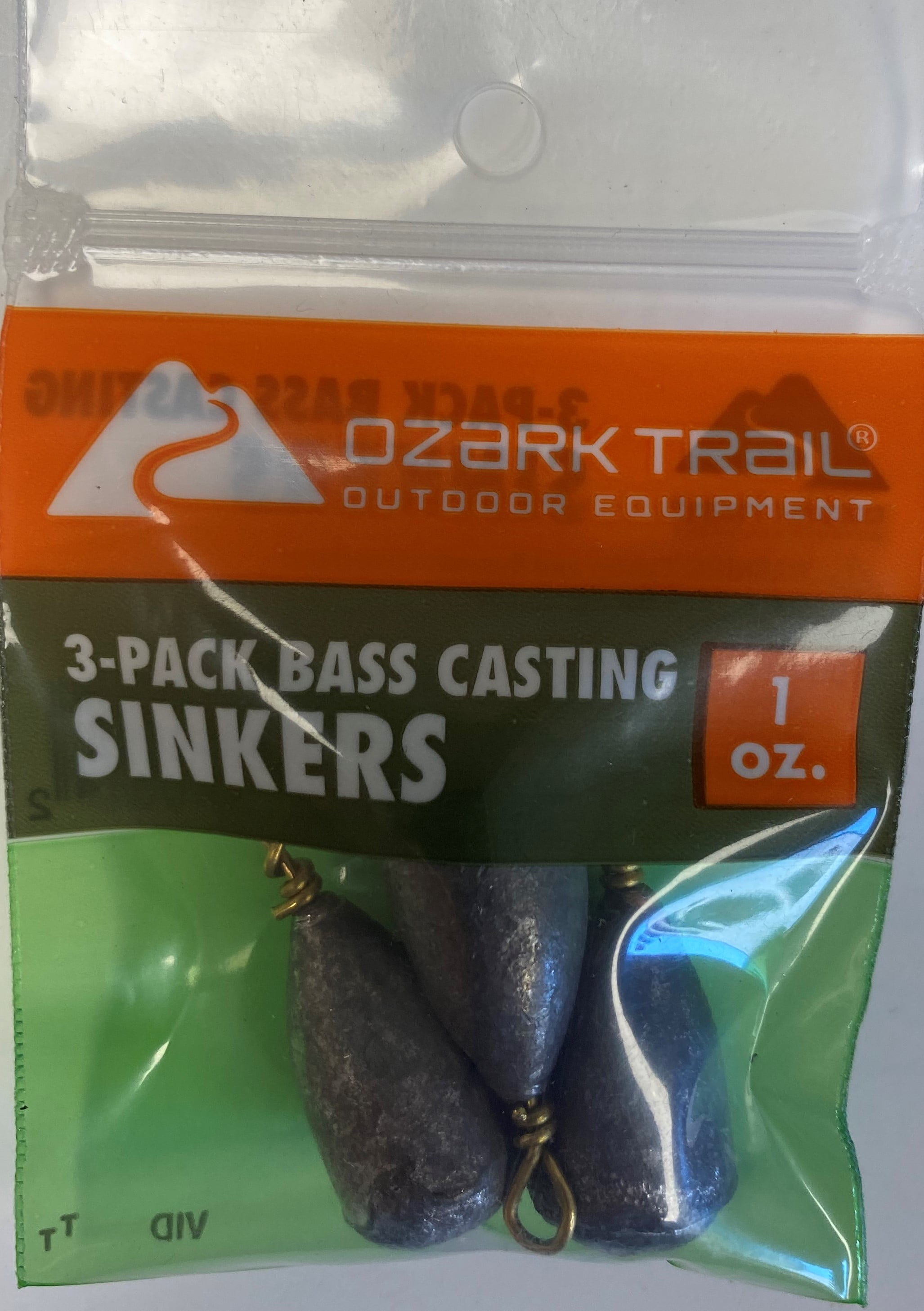 (6 pack) OZARK TRAIL BASS CASTING SINKER 1oz