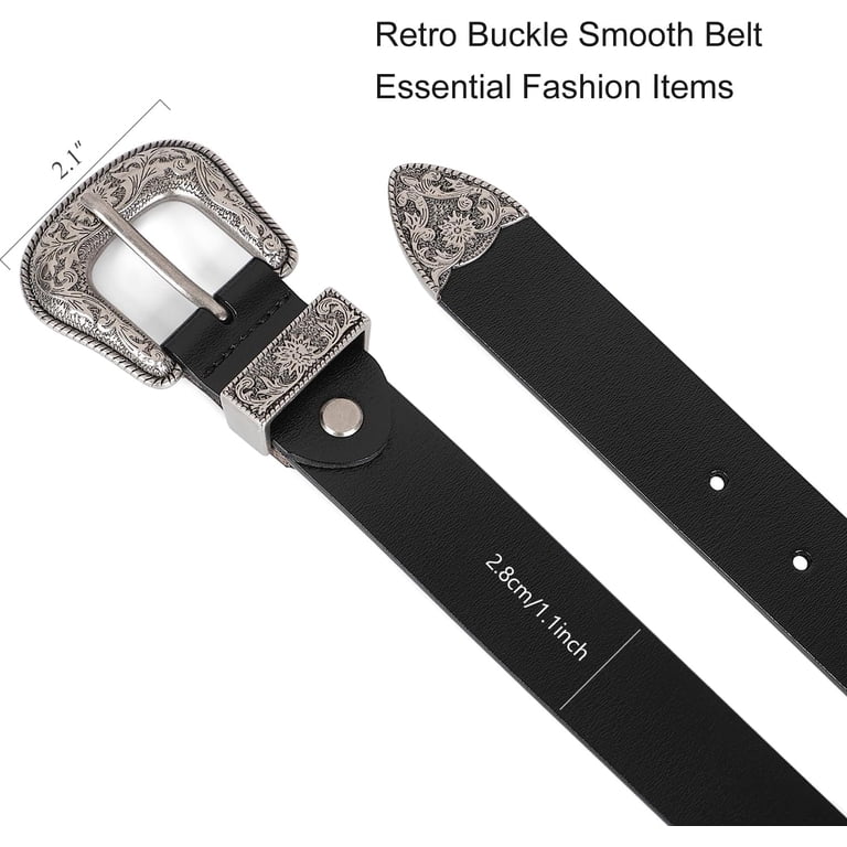 Women Leather Belts Ladies Vintage Western Design Black  display picture 3