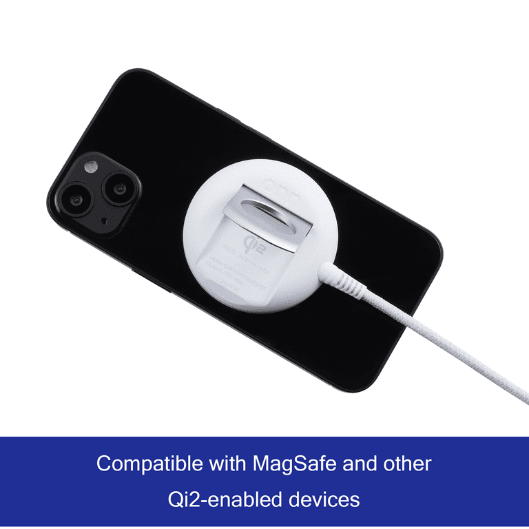 onn 15W Magnetic Wireless Charging Pad, White photo 7