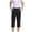 Black, variant on Mens Capri Pants Elastic Waist Straight Leg Relaxed Fit Lightweight Casual Slacks Cropped Pants with Pockets