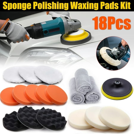 18pcs 6'' Polishing Waxing Sponge Buffer Pad M14 Drill Kit For Car Auto