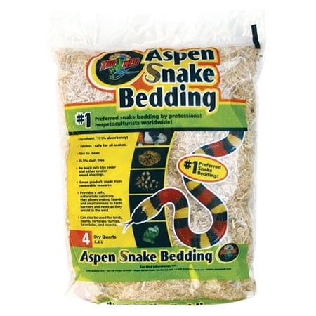 Reptile Bedding - Zoo Med Laboratories Inc-Aspen Snake Bedding- Natural 4 Quart