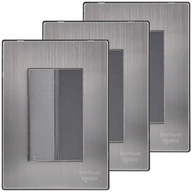 Apagador Escalera Armado Inoxium1EOxford 3Pzas Apagador Escalera 125-250VCA 10A 50/60Hz Plateado/Oxford Acero Inoxidable