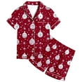 thumbnail image 4 of Toddler Boy Girl Christmas Pajamas Short Sleeve Button-Down Pajamas Top Pants Soft and Breathable Button Down Nightwear Set Y2k Clothes, 4 of 4