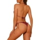 thumbnail image 3 of INSPIRAR CHIC Conjuntos de Bikini para Mujeres con Estampado de Serpiente de 2 Piezas, Parte Inferior de Triángulo con Lazo Lateral, Trajes de Baño Rojos XL, 3 of 5