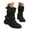 Black, variant on Women's Fringe Mid Calf Boots Western Cowgirl Cowboy Riding Booties Tassel Buckles Slouchy Boots