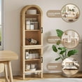 thumbnail image 6 of Arched Kitchen Pantry Storage Cabinet, Tall Storage Display Cabinet, 5 Tier Bookcase for Living Room (Wood), 6 of 8