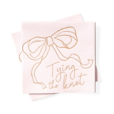 ForYourParty Tying the Knot with Bow Pink Party Napkins